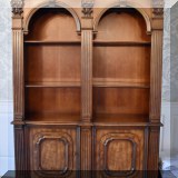 F34. Double bookcase with cabinets and fluted columns. 84”h x 59”w x 17”d 